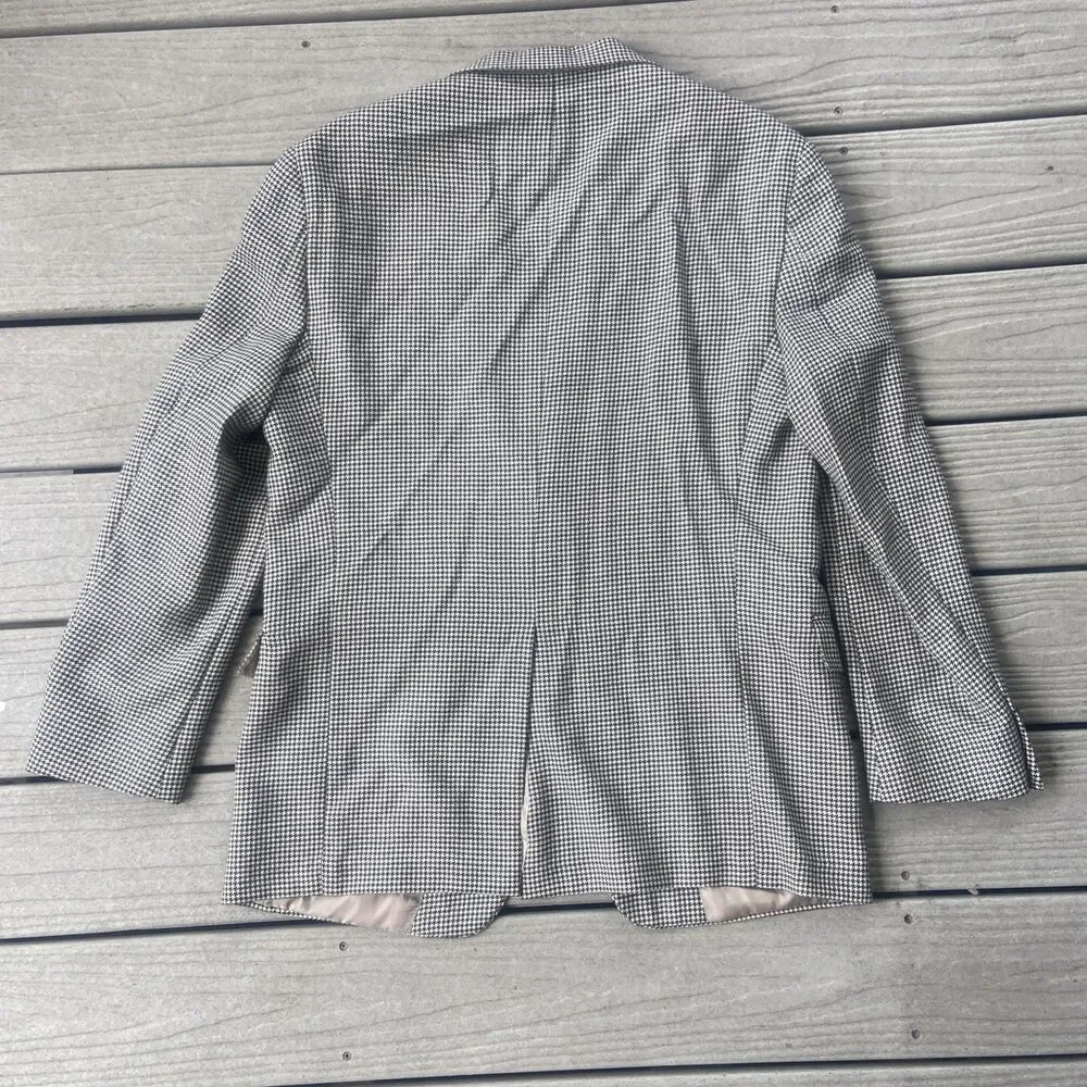 Hart Schaffner Marx Sport Wool Coat Blazer Jacket Houndstooth Mens 42 R Vintage